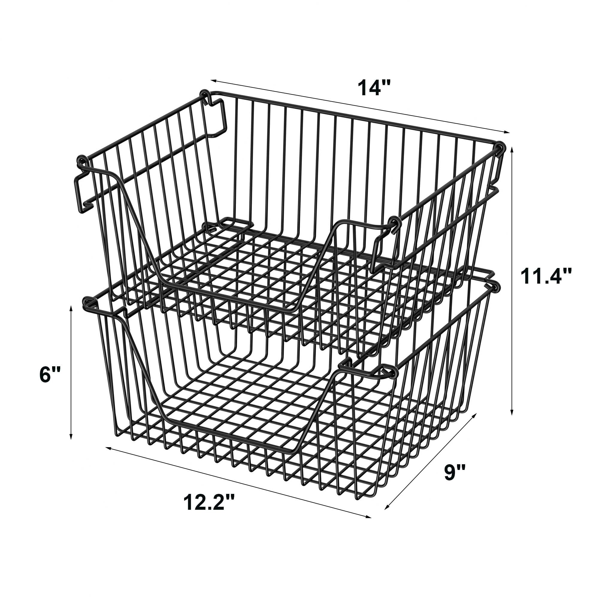 Amazon.com - blitzlabs Stackable Wire Metal Baskets Sturdy Cabinet